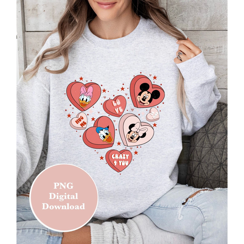 Disney Hearts Disneyland Valentines PNG Sublimation Design Instant Download DTF 0