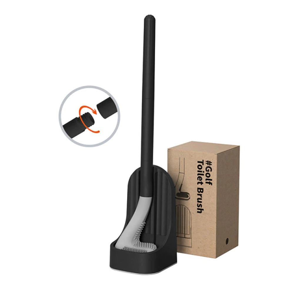 Long-Handled Toilet Brush Black removable