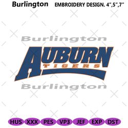 auburn tigers text logo machine embroidery, auburn tigers logo embroidery design