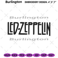 led zeppelin logo rock band embroidery design download file