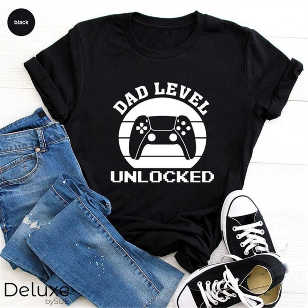 Dad Level Unlocked Shirt for New Dad, Father's Day Shirt, Gamer Dad Tshirt for Father's Day, Unisex T-Shirts