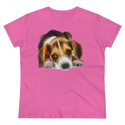 beagle 'daisy may' women's midweight cotton tee, unisex t-shirts