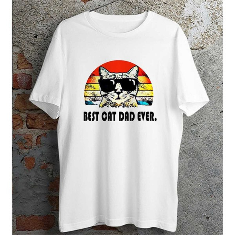 Best Cat Dad T Shirt Fathers Day Cat Lovers Pet Lovers T Shirt Tee, Unisex T-Shirts