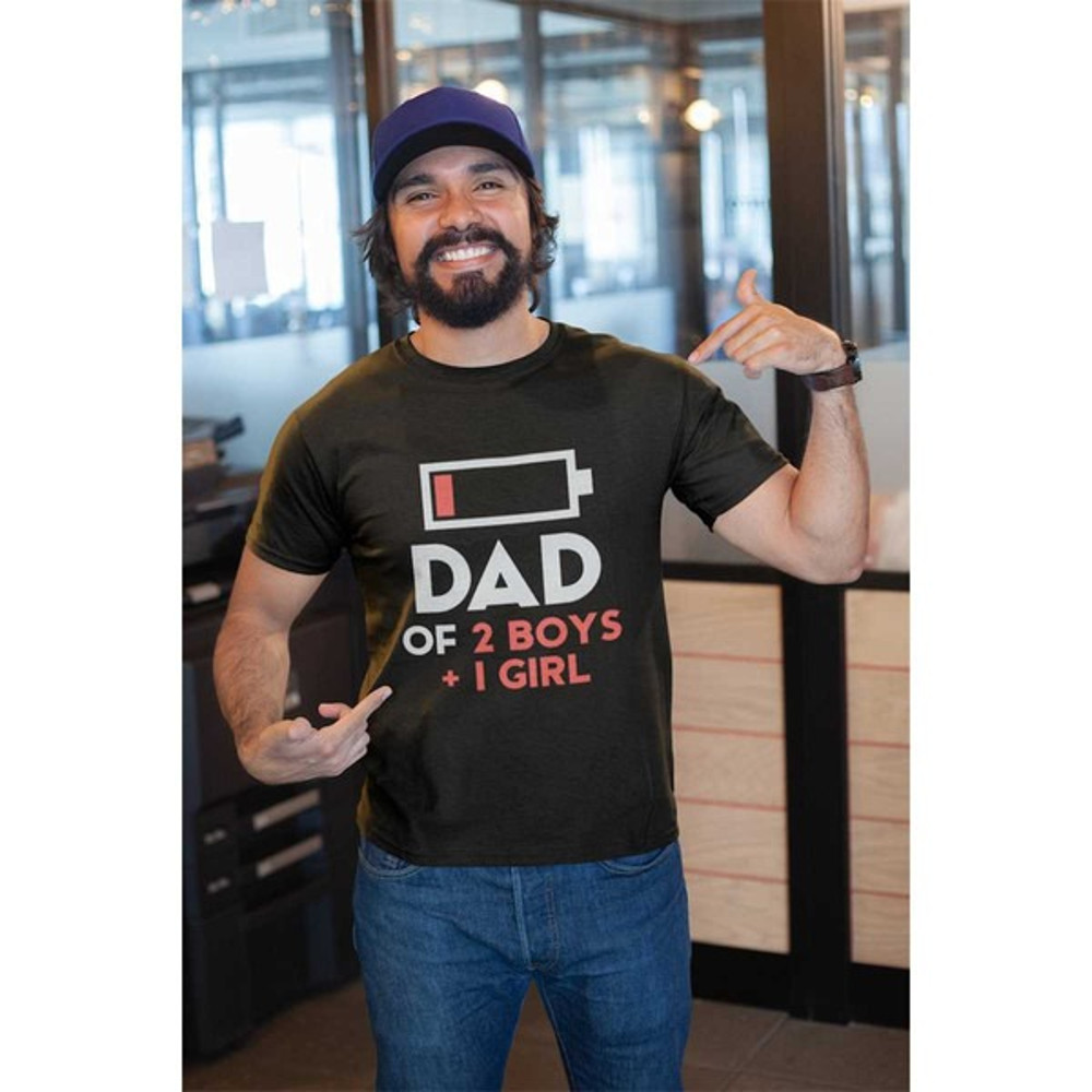 Dad of 2 Boys 1 Girl Funny Fathers Day Shirt, Dad of 2 Boys 1 Girl Shirt Fathers Day Gift, Unisex T-Shirts