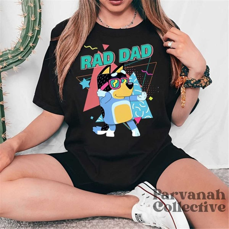 Bluey Rad Dad T Shirt, Bluey and Bandit T Shirt, Birthday Gift, Bluey Shirt, Bandit Shirt, Gift For Dad, Unisex T-Shirts