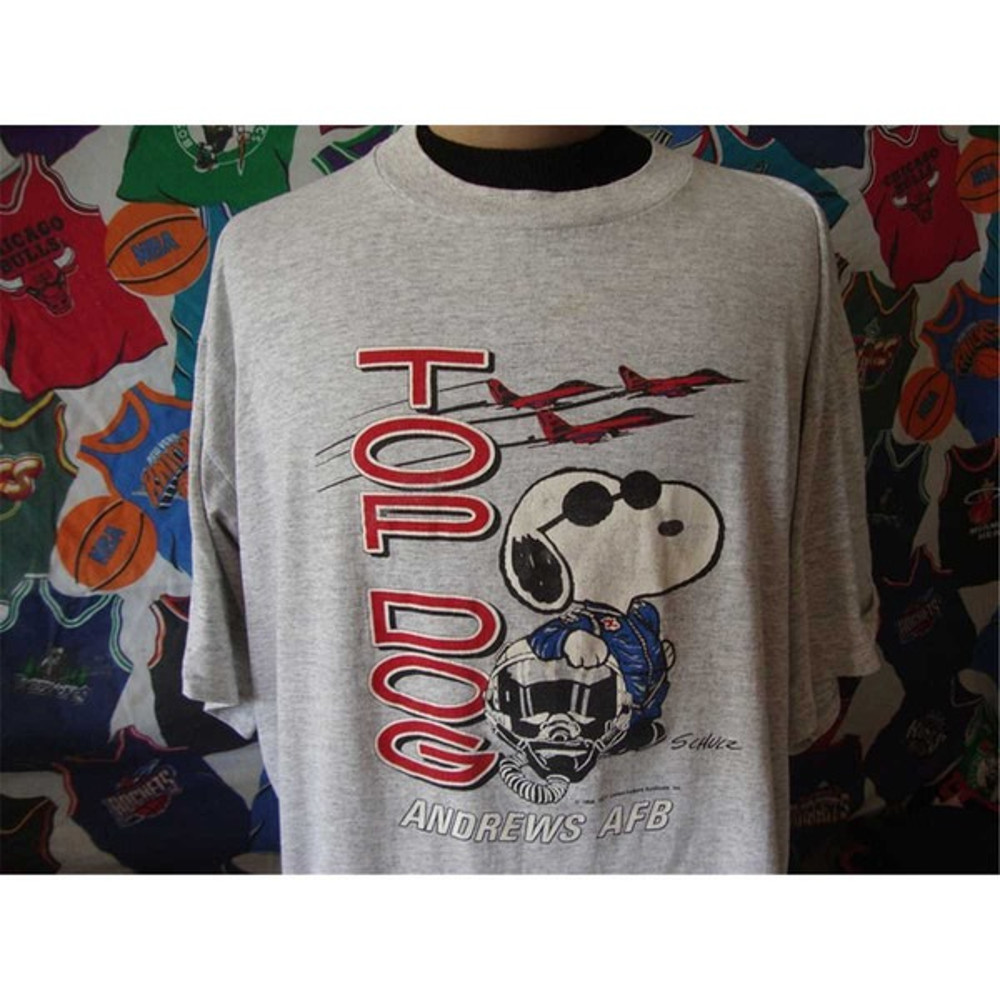 Vintage 90's Andrew Air Force Base Top Dog Snoopy Joe Cool T Shirt 3XL, Unisex T-Shirts