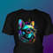 crazy french bulldog shirt in neon colors, colorful cute dog with glasses, dog dad gift, dog dad shirt, Unisex T-Shirts