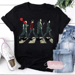 horror movie characters abbey road t-shirt, abbey road shirt, halloween shirt, unisex t-shirts