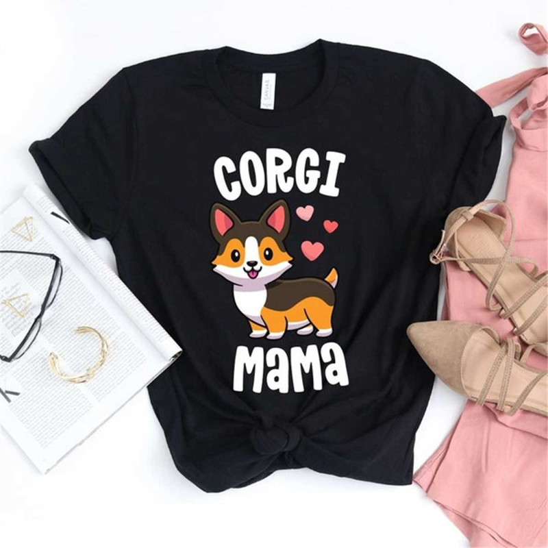 Tricolor Corgi Mama T-Shirt, Unisex T-Shirts