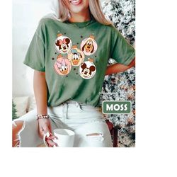 vintage mickey and friend christmas comfort colors shirt, disney ears christmas shirt, unisex t-shirts