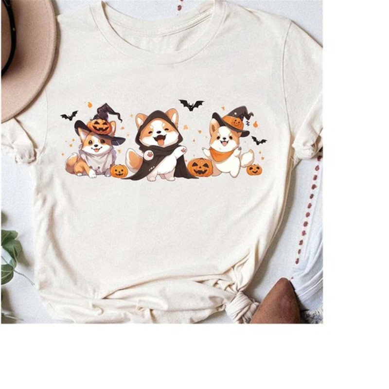 Corgi Halloween Shirt, Dog Halloween Shirt, Corgi Lover Shirt, Halloween Shirt, Unisex T-Shirts 1