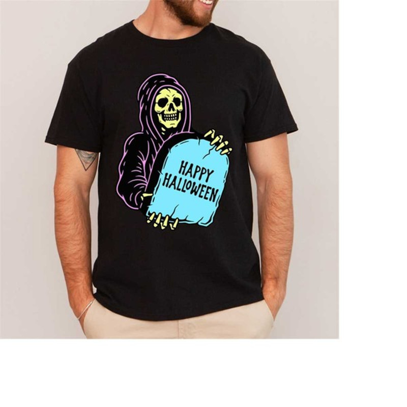 Scary Skeleton Happy Halloween Tshirt, Halloweentown University, Halloween Shirt For Men, Unisex T-Shirts