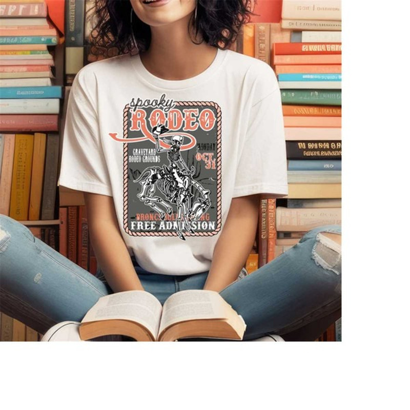 Vintage Halloween Western Rodeo Poster Tshirt, Vintage Ghost Halloween Sweatshirt, Unisex T-Shirts