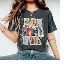 disney princess eras tour tarot card comfort color shirt, disney princess shirt, unisex t-shirts