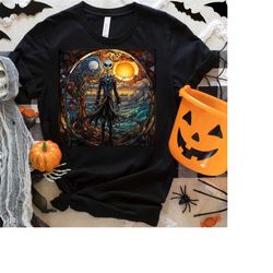 jack skellington stained glass tshirt, unisex t-shirts