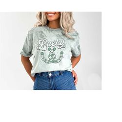 retro st patty's day tie dye comfort colors shirt, my lucky horseshoe love, unisex t-shirts