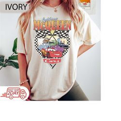 retro lightning mcqueen shirt, vintage disney cars shirt, disney car pixar shirt, unisex t-shirt