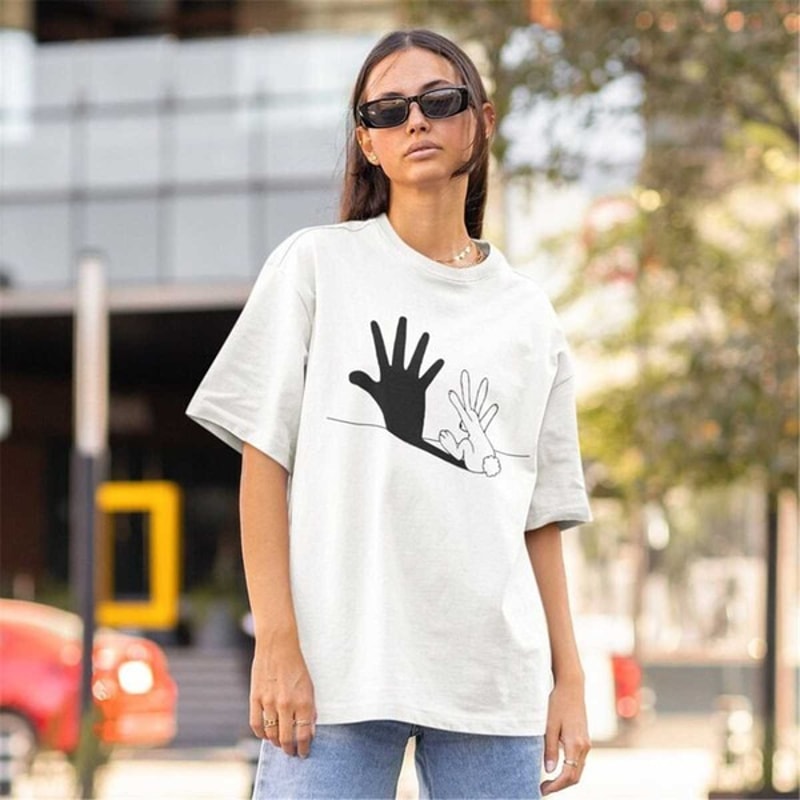 Rabbit Hand Shadow Shirt -graphic tees, Unisex T-Shirt