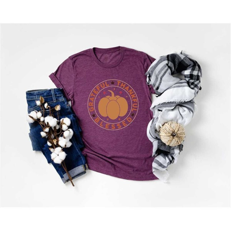 Thanksgiving Shirt,Blessed Sweater,Greatful T-Shirt,Thanksgiving Dinner Shirt, Unisex T-Shirt