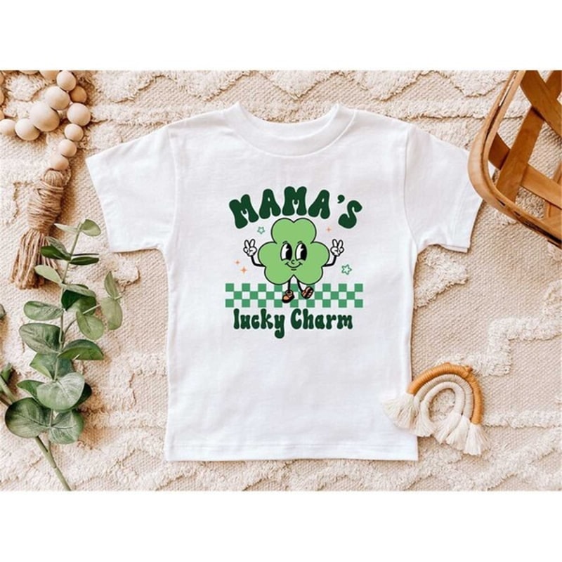 Mama's Lucky Charm Shirt, St. Patrick's Toddler T-Shirt, Youth Irish Tshirt, Kids Irish Tee, Unisex T-Shirt 1