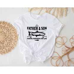 father and son fishing partners for life t-shirt, father son matching outfits, fathers day gift, unisex t-shirt 1