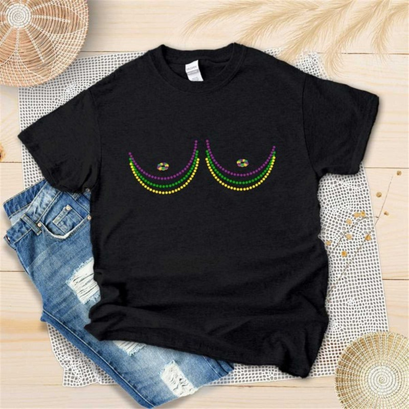 Funny Boob Mardi Gras Shirt - Happy Mardi Gras Shirt - Fleur De Lis Shirt - New Orleans, Unisex T-Shirt
