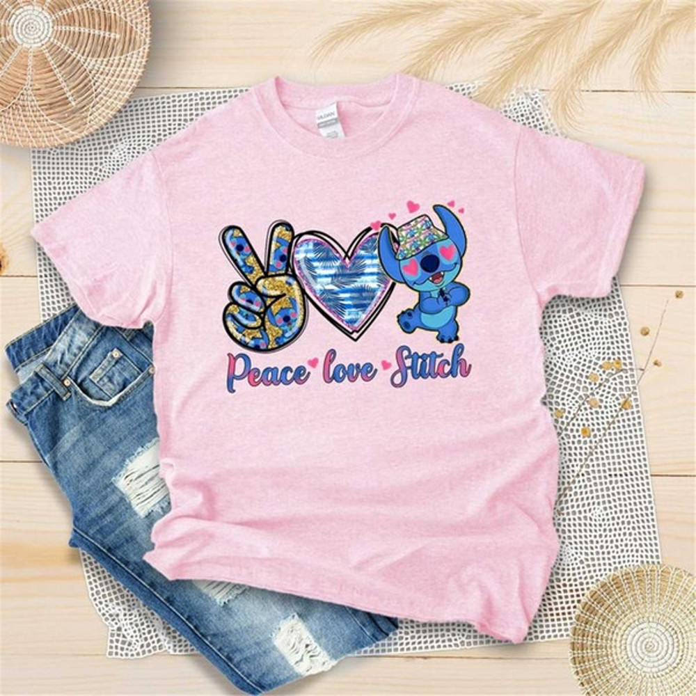 Peace Love Stitch Shirt, Stitch Shirt, Gift For Her, Lilo And Stitch Tee, Cute Stitch Shirt, Unisex T-Shirt