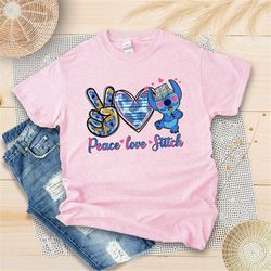 peace love stitch shirt, stitch shirt, gift for her, lilo and stitch tee, cute stitch shirt, unisex t-shirt