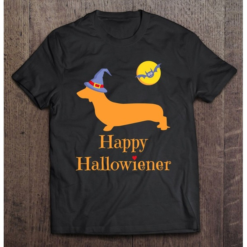 Happy Hallowiener Dachshund Wiener Dog Halloween, Unisex T-Shirt
