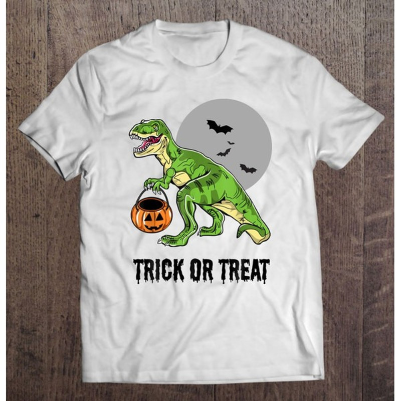 Halloween Dinosaur T Rex Pumpkin Halloween Kids Boys Men Essential, Unisex T-Shirt