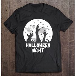 halloween night with halloween bats zombie essential, unisex t-shirt