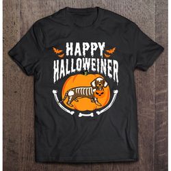happy halloweiner funny dachshund wiener dog halloween, unisex t-shirt