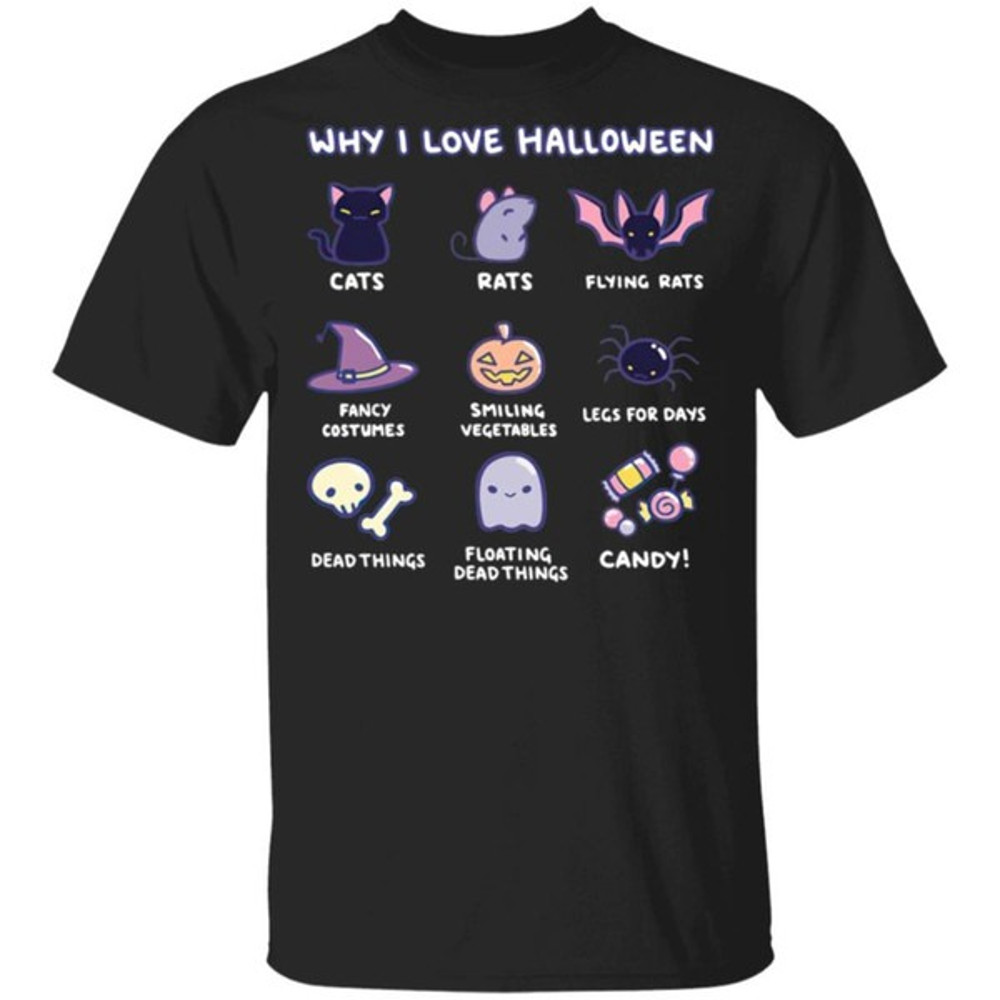 Why I Love Halloween Cute Cats Rats Fancy Costumes Candy T-Shirt, Unisex T-Shirt