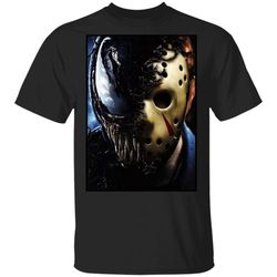 jason voorhees x marvel venom halloween t-shirt, unisex t-shirt