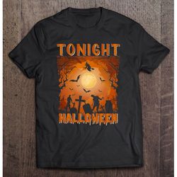 tonight halloween spooky halloween ghost bat funny essential, unisex t-shirt