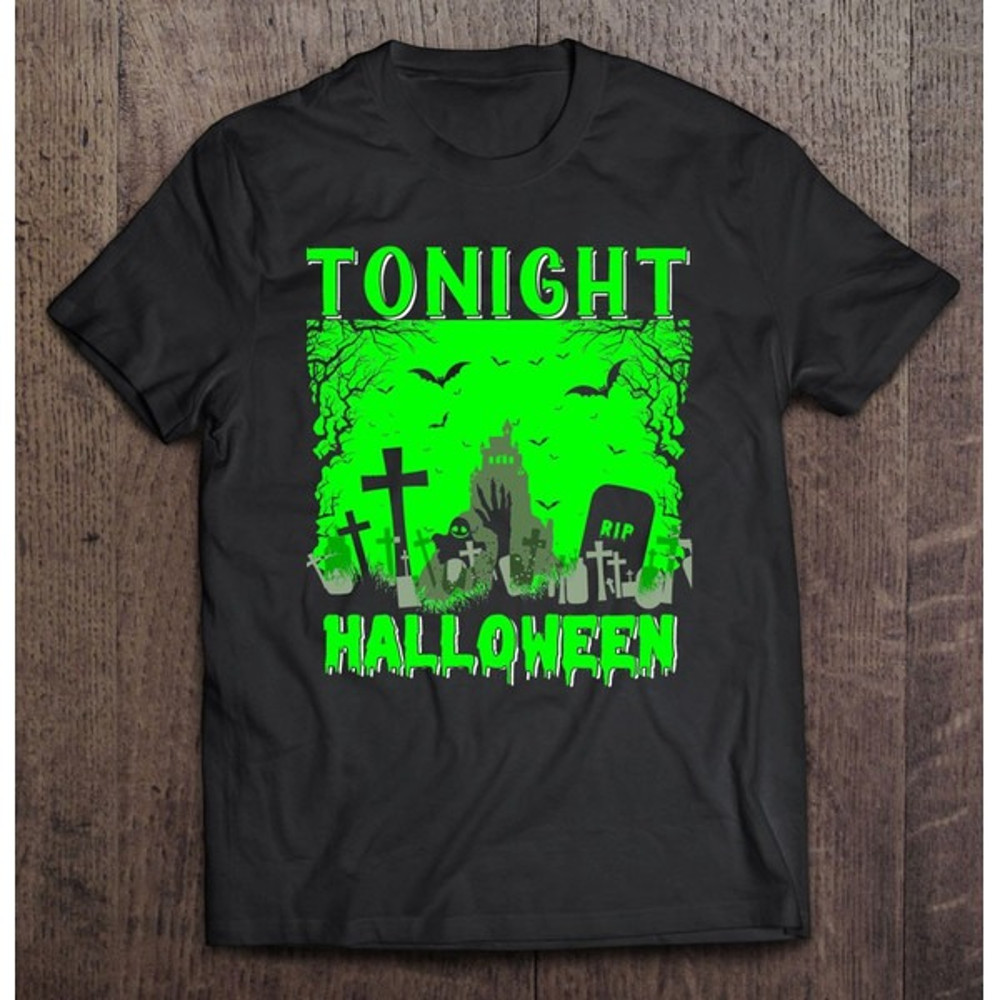 Tonight Halloween Spooky Halloween Ghost Bat Funny Essential, Unisex T-Shirt