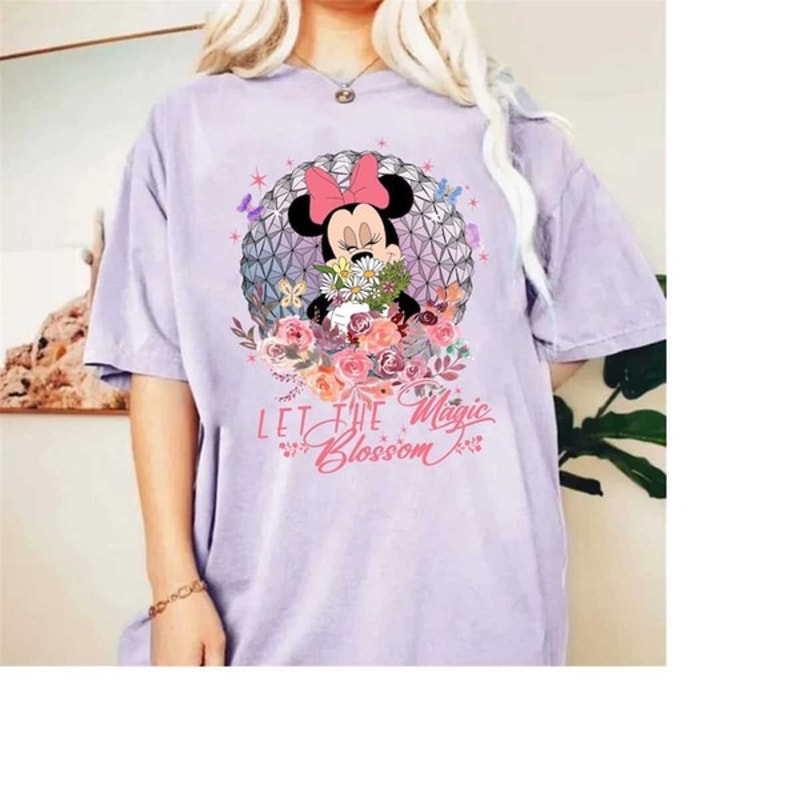 Vintage Minnie Flower Shirt, Epcot Flower and Garden Shirt, Let the Magic Blossom Shirt, Unisex T-Shirt