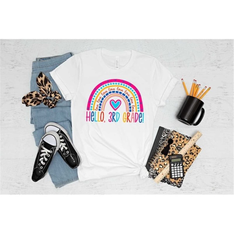 Hello Third Grade Shirt, Third Grade Teacher Shirt, Teacher Gift, Gift for Teachers, 3rd Grade, Unisex T-Shirt