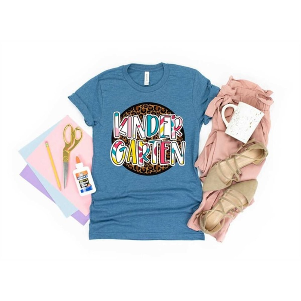 Kindergarten Shirt, Back To School Shirt, Kindergarten Leopard Shirt, Teacher Life Shirt, Unisex T-Shirt