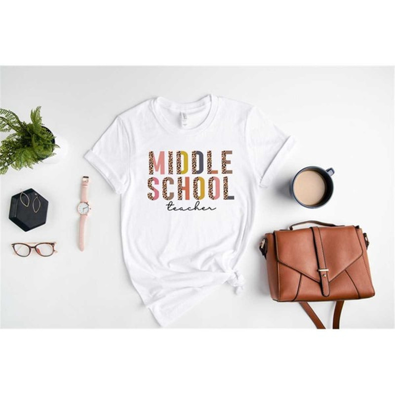 Middle School Teacher Shirt, Inspirational Teacher Shirt, Teacher Leopard Shirt, Unisex T-Shirt