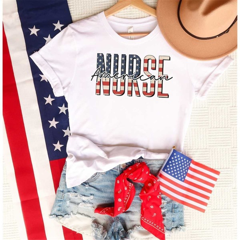 American Nurse Shirt, Nurse 4th of July Shirt, Fourth of July Shirt, Nurse Shirt, Nurse Life Shirt, Unisex T-Shirt