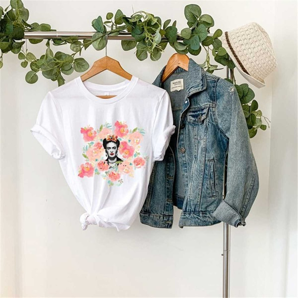 Frida Kahlo, Frida Khalo Floral Shirt, Frida Kahlo Shirt, Frida Kahlo Gift, Gift for Feminist, Unisex T-Shirt
