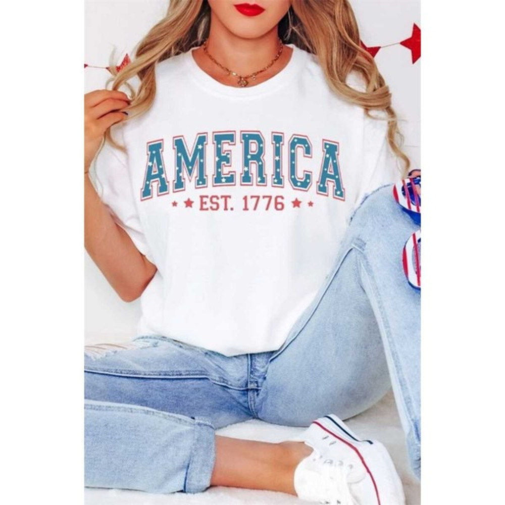 Retro 4th of July Shirt Red White and Blue America Shirt Fourth of July Shirt, Unisex T-Shirt