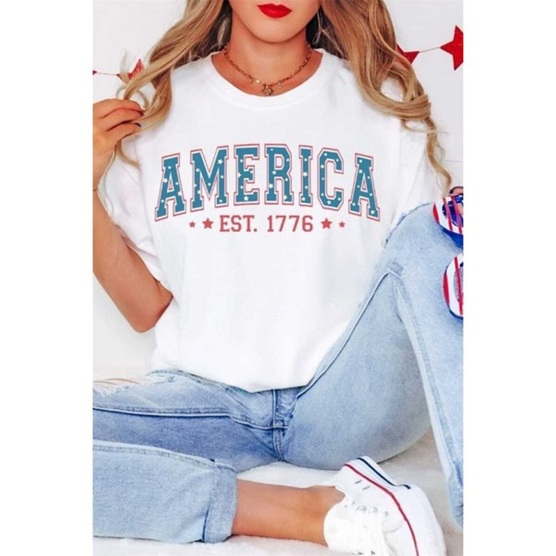 Retro 4th of July Shirt Red White and Blue America Shirt Fourth of July Shirt, Unisex T-Shirt