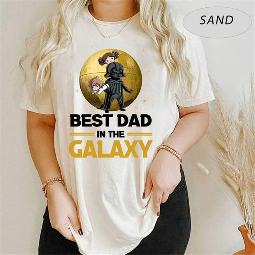 Best Dad Of the Galaxy Shirt, Custom Dad T-shirt, Best Dad In The Galaxy Shirt with Son and Daughter, Unisex T-Shirt