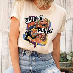 retro spider punk shirt, spider-man across the spider-verse shirt, unisex t-shirt