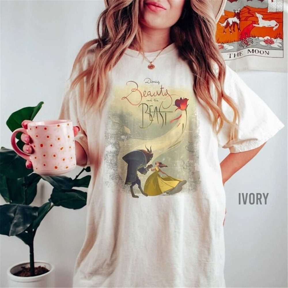 Disney Beauty And The Beast Characters Sketched T-Shirt, Magic Kingdom Tee, Unisex T-Shirt