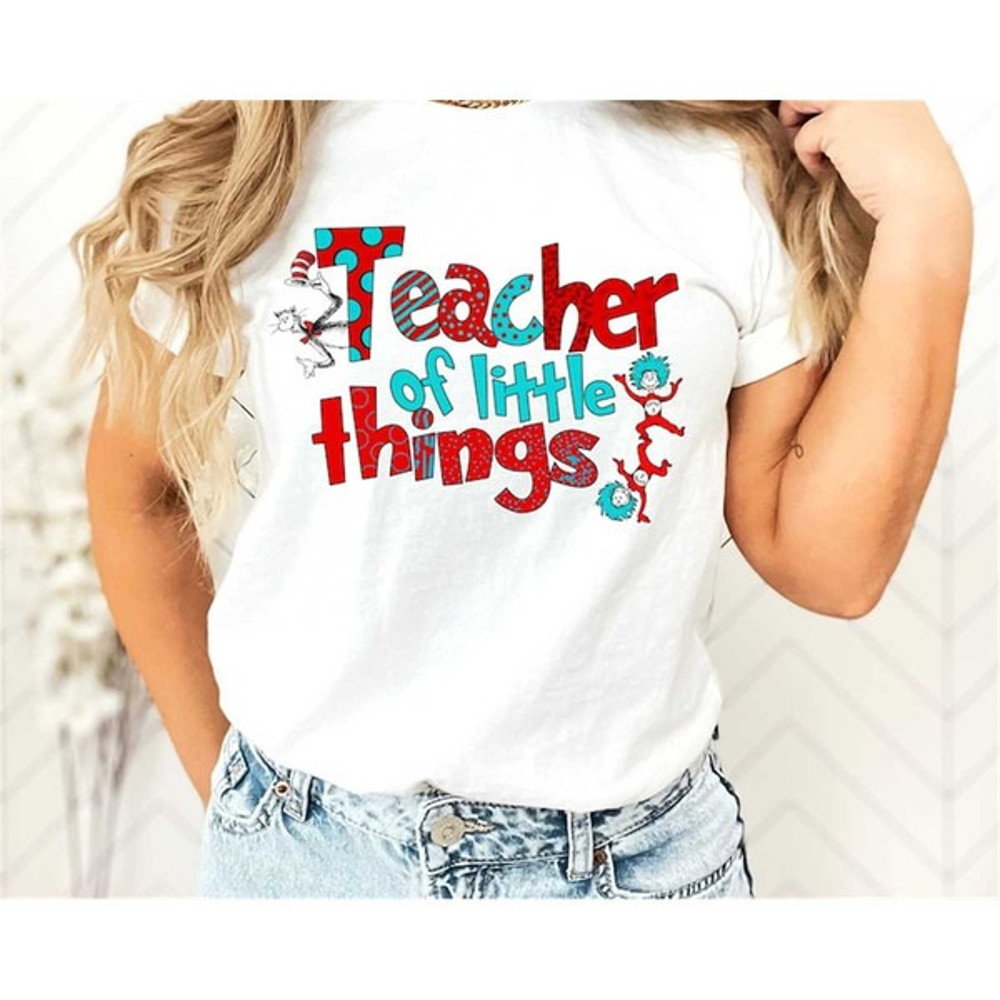Teacher Of Little Things Shirt, Gift for Teacher, Cat in Hat Shirt, Teacher, Unisex T-Shirt