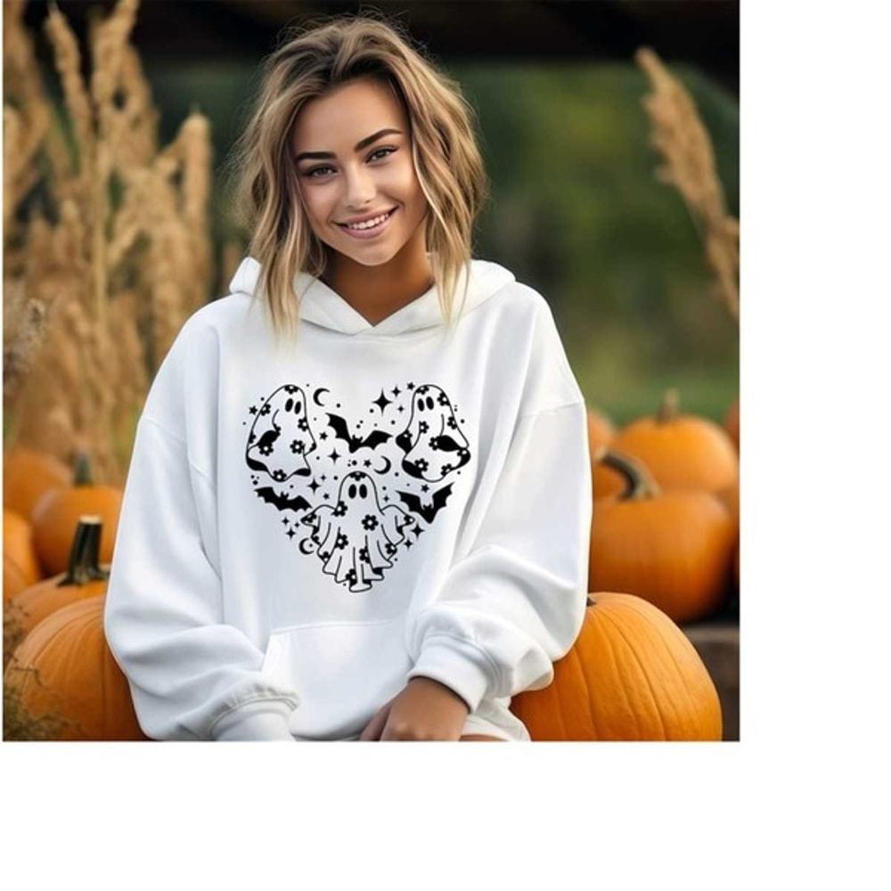 Cute Halloween Hoodie, Halloween Heart Hoodie, Womens Halloween Sweat, Unisex Sweatshirt, Hoodie