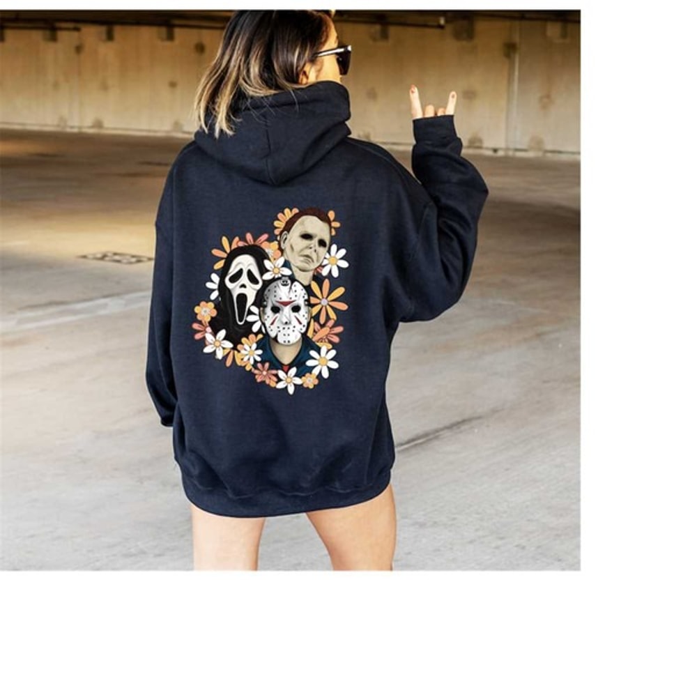 Halloween Killers Hoodie, Cute Fall Hoodie, Halloween Flowers Sweatshirt, Unisex Sweatshirt, Hoodie